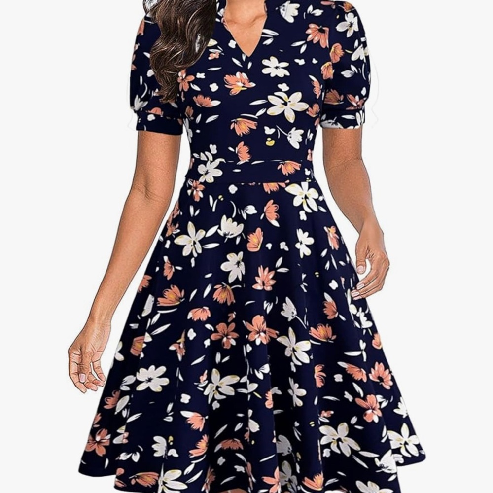 Mokayee Floral Navy Dress